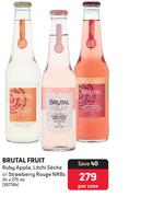 Brutal Fruit Ruby Apple,Litchi Seche Or Strawberry Rouge NRBs-24 x 275ml Per Case