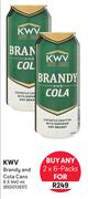KWV Brandy & Cola Cans-2 x 6 x 440ml