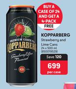 Kopparberg Strawberry & Lime Cans-24 x 500ml Per Case