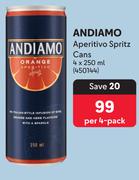 Andiamo Aperitivo Spritz Cans-4 x 250ml