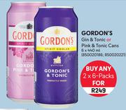 Gordon's Gin & Tonic Or Pink & Tonic Cans-2 x 6 x 440ml 
