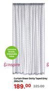 Inspire Grey Dotty Taped Sheer Curtain 260 x 218