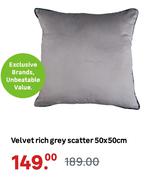 Velvet Grey Scatter 50 x 50cm