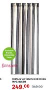 Inspire Ocean Tape Sheer Vintage Curtain 230 x 218