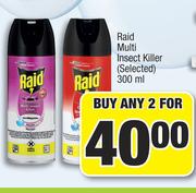 Raid Multi Insect Killer(Selected)-For Any 2 x 300ml
