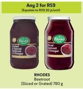 Rhodes Beetroot Sliced Or Grated-For 2 x 780g