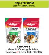 Kellogg's Granola Crunchy, Fruit Mix, Cinnamon Or Cocoa Delight-For 2 x 700g