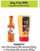 Nando's Peri Peri Sauce 250g Or Perinaise 265g-For 2