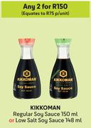 Kikkoman Regular Soy Sauce 150ml Or Low Salt Soy Sauce 148ml-For 2