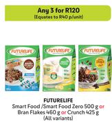 Futurelife Smart Food/Smart Food Zero 500g Or Bran Flakes 460g Or Crunch 425g-For 3