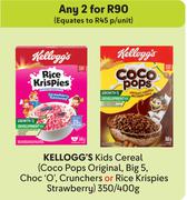 Kellogg's Kids Cereal Coco Pops Original,Big 5,Choc O-For 2 x 350g/400g