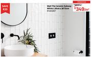 Wall Tile Ceramic Subway White L30cm x W7.5cm 81484887-Per Sqm