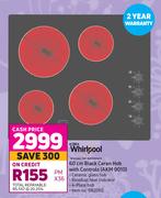 Whirlpool 60cm Black Ceran Hob With Controls AKM 9010