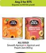 All Gold Smooth Apricot Or Apricot And Peach Jam-For Any 2 x 900g