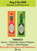 Tabasco Sauce-Chipotle, Green Pepper, Garlic Or Red Pepper(Excludes Scorpion And Habanero)-For Any 2