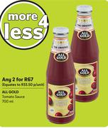 All Gold Tomato Sauce-For Any 2 x 700ml