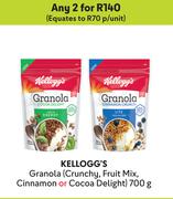 Kellogg's Granola (Crunchy, Fruit Mix, Cinnamon Or Cocoa Delight)-For Any 2 x 700g
