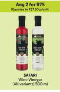 Safari Wine Vinegar (All Variants)-For Any 2 x 500ml
