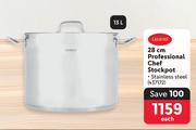 Legend 28cm Professional Chef Stockpot (Stainless Steel)-Each