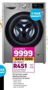 LG 8.5kg Front Loader Washing Machine (F2V5GYP2TE-APTQESA)