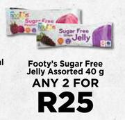 Footy's Sugar Free Jelly Assorted-For Any 2 x 40g