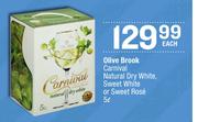 Olive Brook Carnival Natural Dry White, Sweet White Or Sweet Rose-5Ltr Each