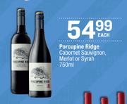 Porcupine Ridge Cabernet Sauvignon, Merlot Or Syrah-750ml Each