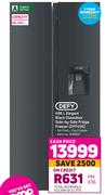 Defy 496L Elegant Black Glass Door Side By Side Fridge Freezer DFF456