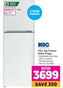 KIC 170L Top Freezer White Fridge
