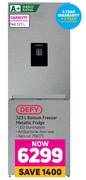 Defy 323L Bottom Freezer Metallic Fridge