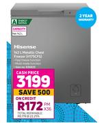 Hisense 142L Metallic Chest Freezer H175CFS