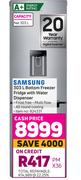 Samsung 303L Bottom Freezer Fridge With Water Dispenser 