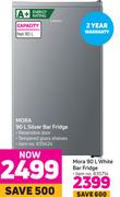 Mora 90L White Bar Fridge 