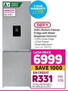 Defy 348L Bottom Freezer Fridge With Water Dispenser DAC645