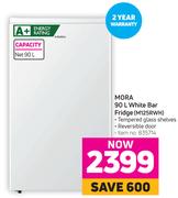  Mora 90L White Bar Fridge M125RWH