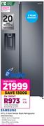 Samsung 617L 2 Door Gentle Black Refrigerator RS64R5311B4