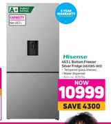 Hisense 463L Bottom Freezer Silver Fridge H610BS-WD