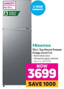  Hisense 154L Top Mount Freezer Fridge H225TTS