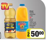Clover Tropika Assorted 2L Or Clover Krush 100% Fruit Juice Blend Assorted 1.5L-For Any 2