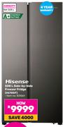 0Hisense 508L Side By Side Freezer Fridge H670SIT