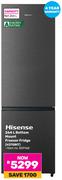 0Hisense 264L Bottom Mount Freezer Fridge H370BIT