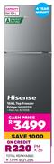 0Hisense 154L Top Freezer Fridge H225TTS