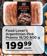 Food Lover's Argentinian Pink Prawns 16/20-800g Each