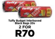 Tuffy Budget Interleaved Black Bags-For 2 x 20s Pack