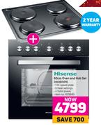 Hisense 60cm Oven And Hob Set H60BISPB