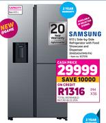 Samsung 613L Side By Side Refrigerator With Food Showcase & Dispenser RH65A5411M9/FA