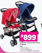 Little One Vito Stroller Denim Or Black-Each