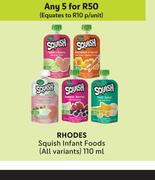Rhodes Squish Infant Foods (All Variants)-For Any 5 x 110ml