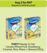 Purity Ready To Eat Cereals(Mixed Fruit,Strawberry,Caramel,Rice,Maize Or Banana)-For 2 x 200g
