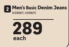 Legend Men's Basic Denim Jeans-Each